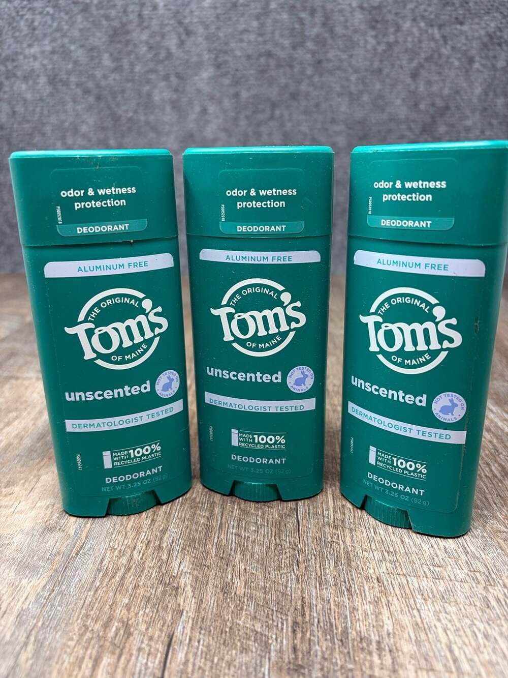 Tom's of Maine Long-Lasting Aluminum-Free Natural Deodorant, Unscented (3 Pack)